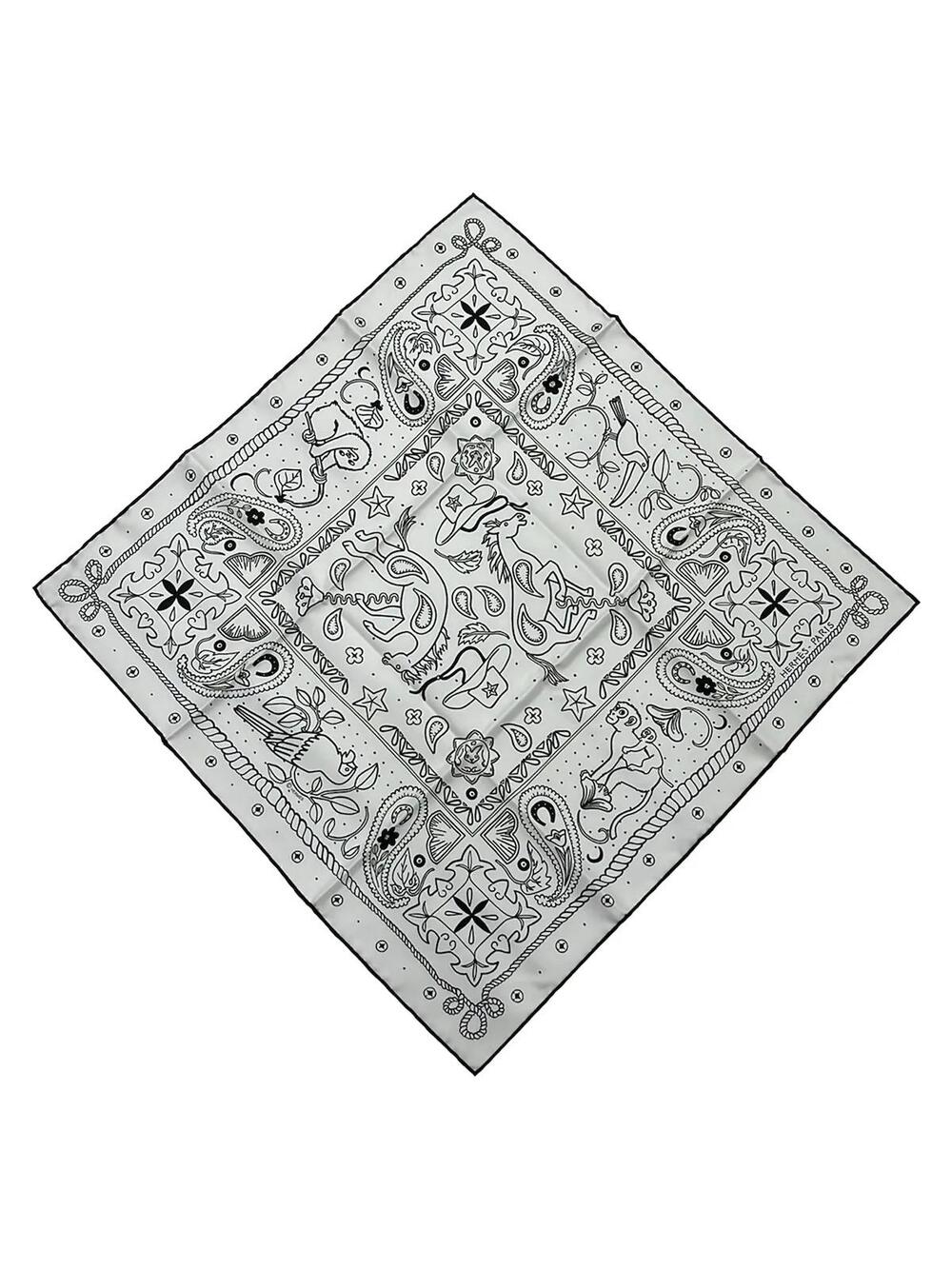 Hermes Carre 55 Bran (White) #369173H59B